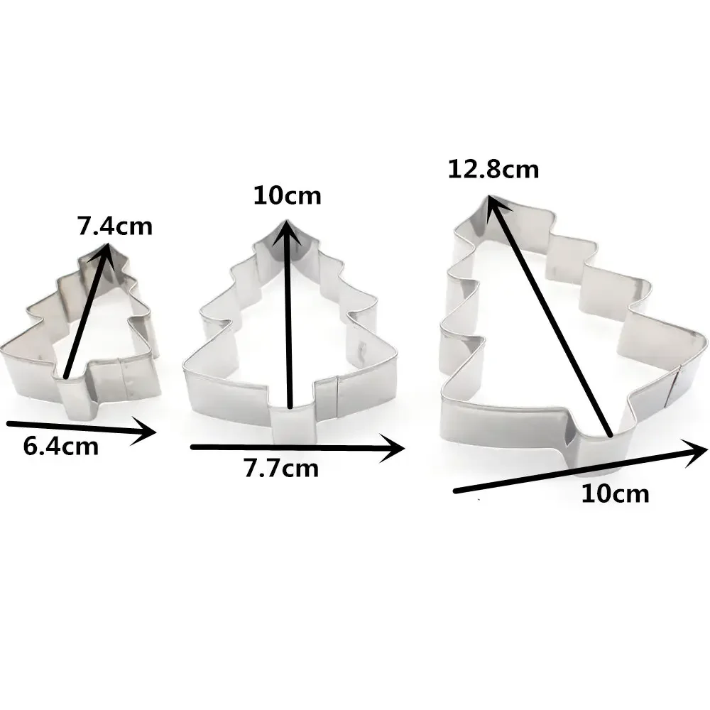 Cookie Cutters Christmas Tree Snowman Gingerbread Boy Candy Cutters 3 Pieces Set