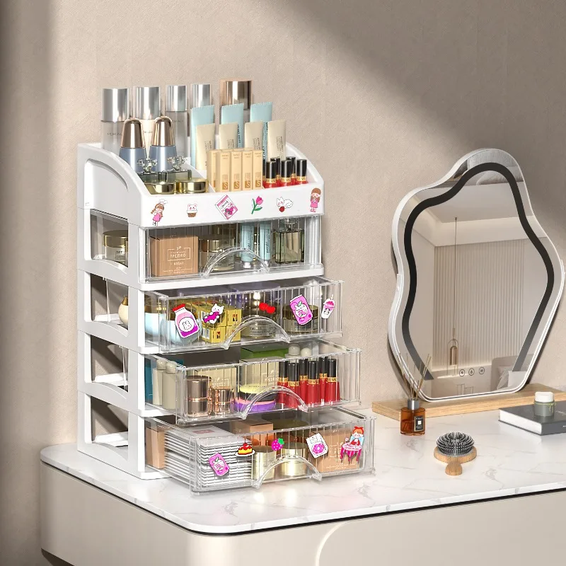 Makeup Organizer Makeup Storage Box Jewelry Organizer Jewelry Box Cosmetic Storage Box Storage Box Drawer Jewelry Makeup Organizer Plastic Make Up Large Capacity Storage Box Polish Lipstick Skincare Cosmetic Storage Box Rack