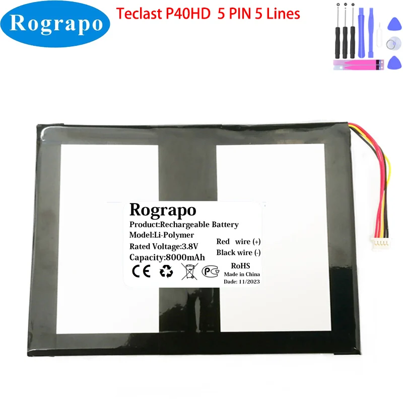 Nuova Batteria Per Tablet Pc 3.8V 8000Mah Per Teclast P40 Hd P40Hd