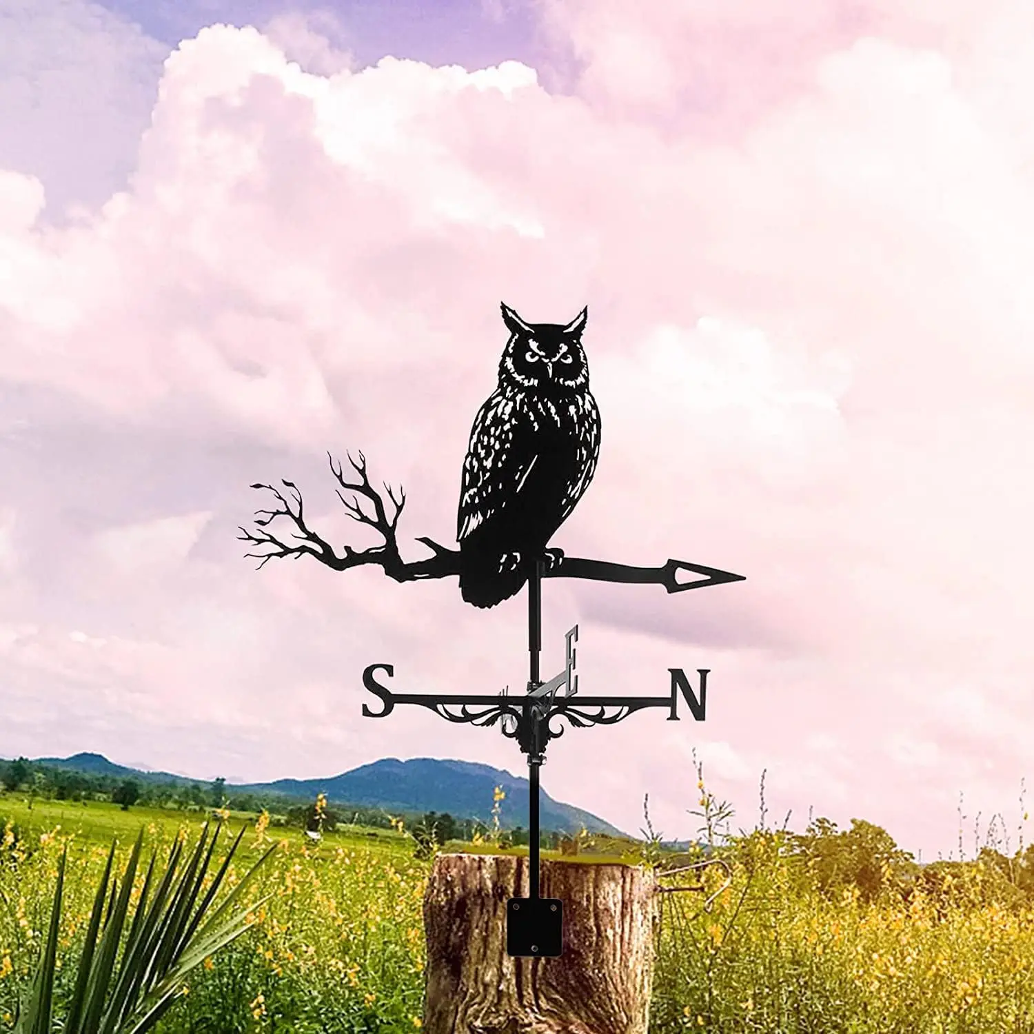 rooster-owl-witch-metal-weathervane-stainless-roof-garden-decor