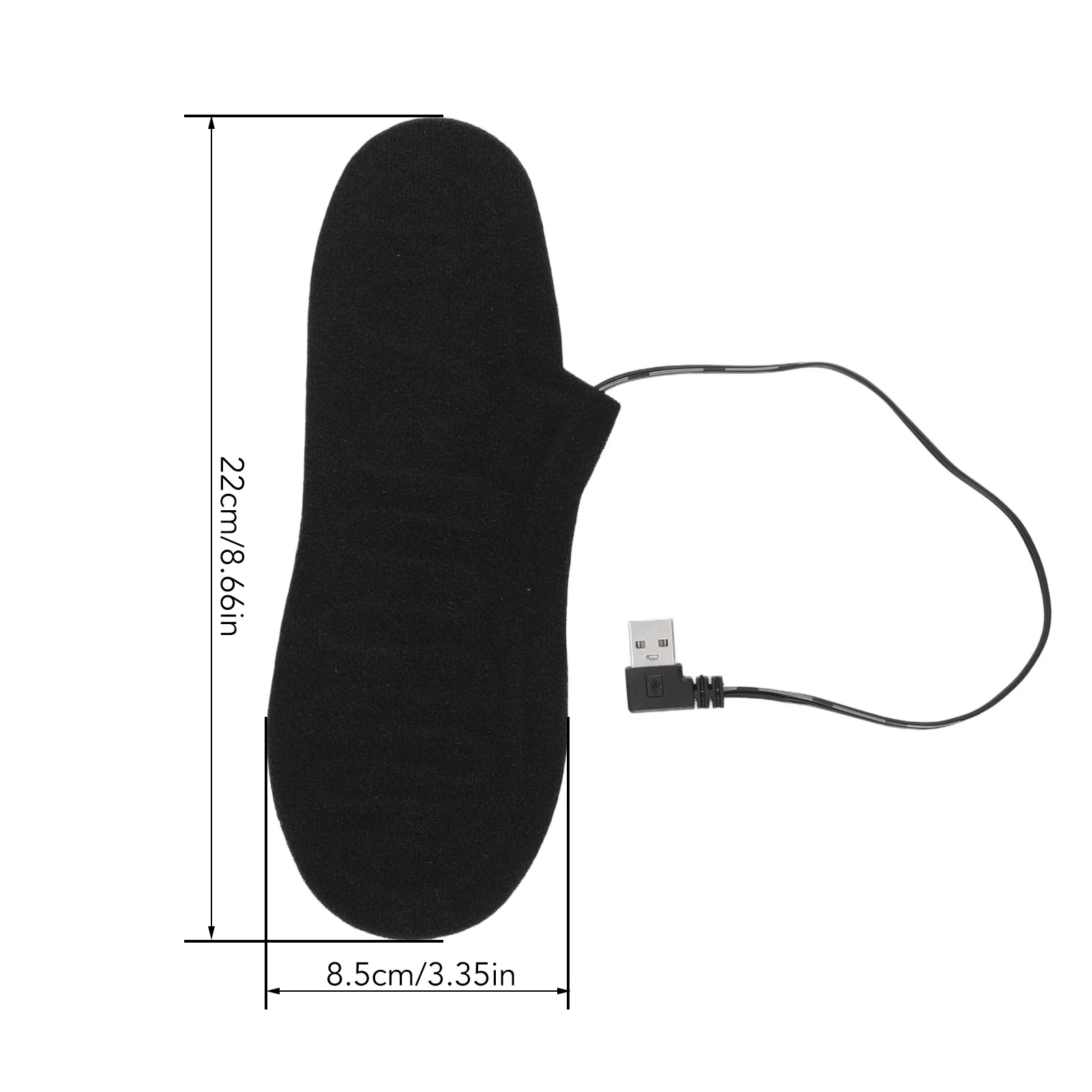 USB Rechargeable Heated Insoles 22cm Electric Feet Warm Sock Pad Winter Outdoor Activities Foot Warmers 4 Pcs