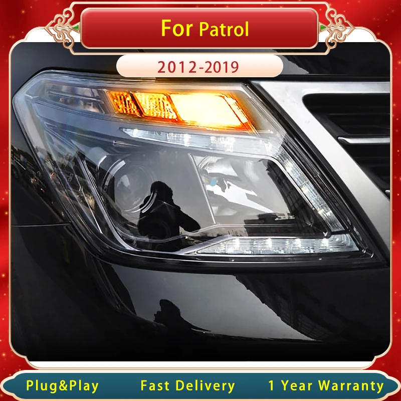 Car Head Lamp For Nissan Patrol Y62 2012-2019  Upgrade High Configure Bicofal Lens Dynamic Signal Headlight Assembly
