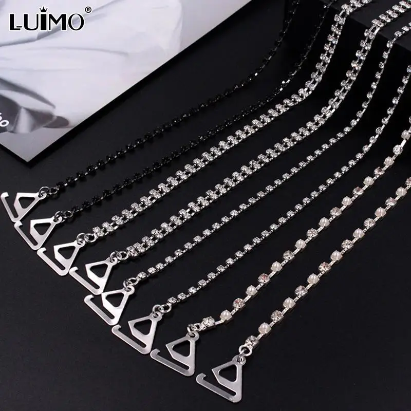 

1 Pair Metal Underwear Non-Slip Shoulder Straps Rhinestone Invisible Adjustable Bra Straps Underwear Clothes Accessories