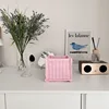 Ins Plaid Quilted Fabric Desktop Storage Box Underwear Socks Storage Basket Dormitory Sundries Storage Basket 3