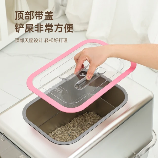 Stainless Steel Fully Enclosed Cat Litter Box XXXL Odor Proof Anti Splash For Large And Multiple Cats Home Hygienic Gift 3