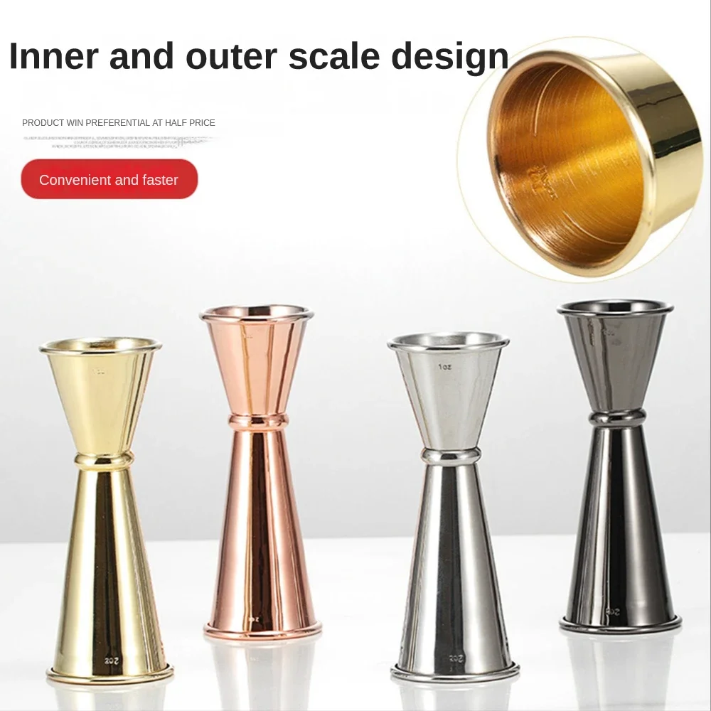 Stainless Steel Cocktail Shaker Measure Cup For Home Bar Party Bar Jigger Double Spirit Measuring Cup Kitchen Barware Tools cocktail shaker measuring jigger stainless steel measuring cups