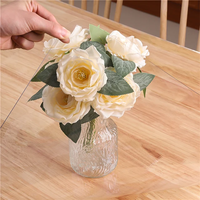Nappe Transparente en PVC Épaisse Résistante à la Chaleur, Imperméable et Résistante à l'Huile, 1 Pièce 5