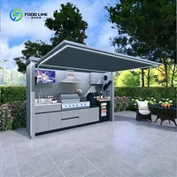Meubles de cuisine d'extérieur personnalisés résistants aux intempéries avec îlot et évier, appareils de cuisine d'extérieur pour maison capsule, hôtel 1