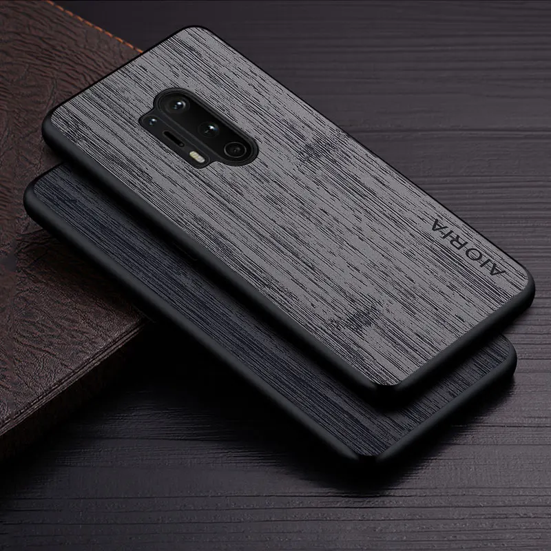 Luxury Bamboo Wood Pattern Leather Phone Cover - Elegant Case