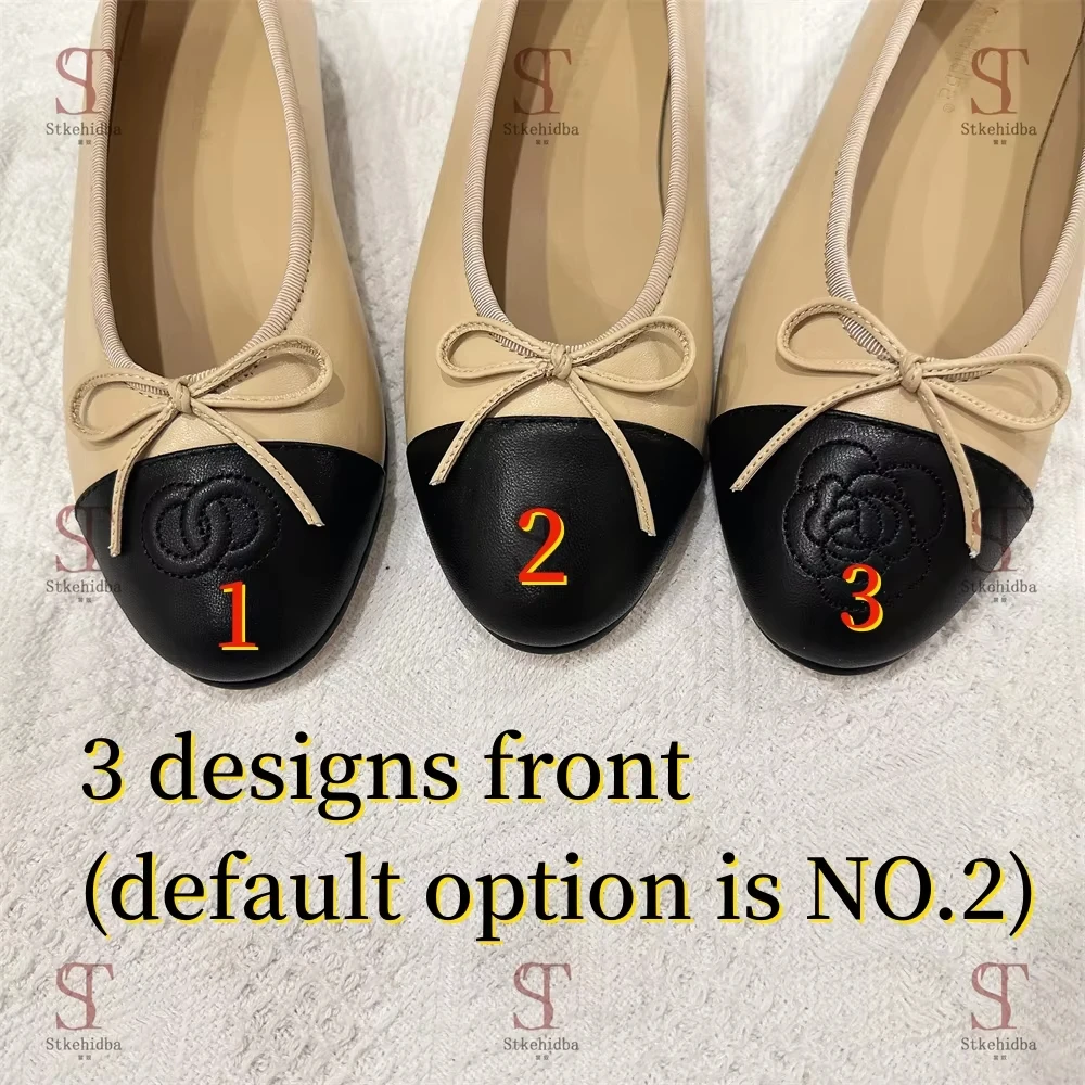 Women's Ballet Flats Shoes Plus Size EU 34-43 | Genuine Cow Leather Round Toe, Butterfly Decor Shallow Cut Comfortable Flats - H 6