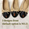 Women's Ballet Flats Shoes Plus Size EU 34-43 | Genuine Cow Leather Round Toe, Butterfly Decor Shallow Cut Comfortable Flats - H 6