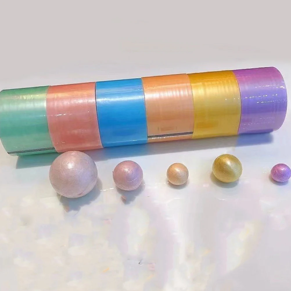 6 rollen Von Klebebändern Farbige Bänder DIY Klebebänder Dekompression Klebrige Kugel Bänder Zappeln Perlglanz Klebstoff Ball Band