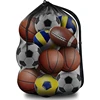 Large Mesh Ball Bag Drawstring Bag for Storage Soccer Basketball Volleyball Training Bags Black Sports Bag with Shoulder Straps 4