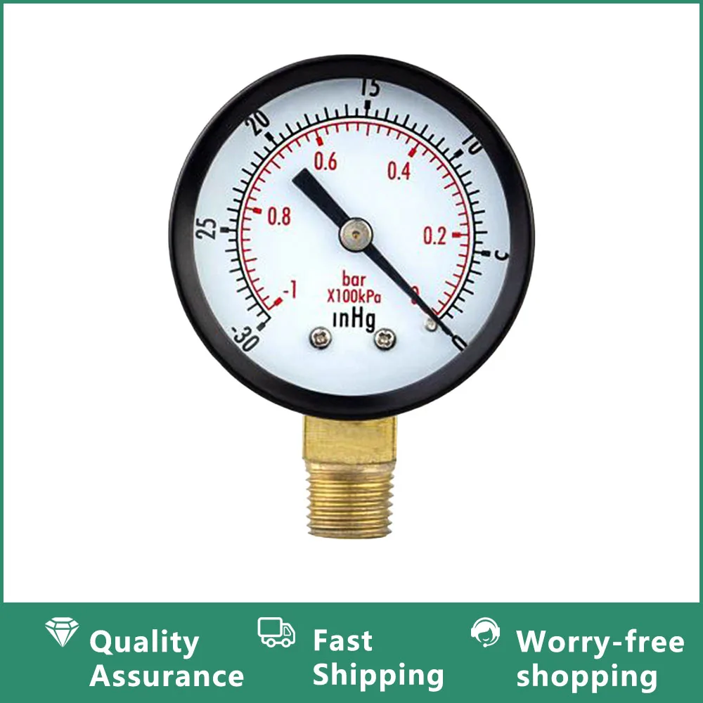 Vacuum Manometer Mini Dial Portable Dual Scale Dial Gauge 1/4" Npt