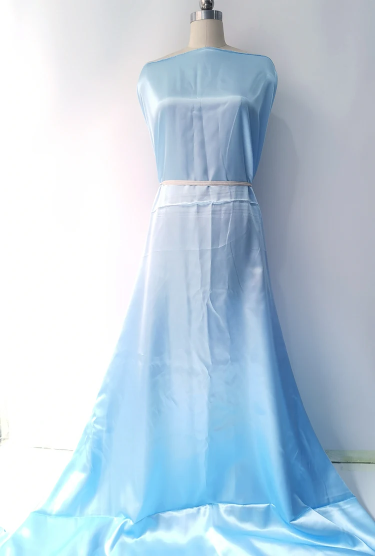 Schlichtes Satin, 58 Zoll breit | 1 Meter | 2 Meter | 5 Meter | Weicher Charmeuse-Stoffschal zum Basteln, DIY-Material, Blau – Detail 19