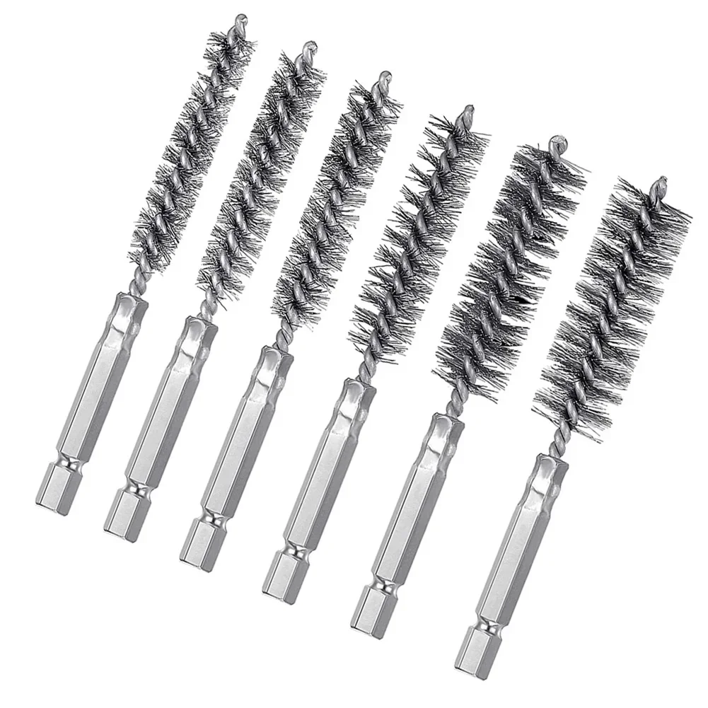 8-19mm Chimney Brush Cleaning Brush Round Steel Wire Fireplace Flue Pipe Rust Circular Thread Interface Industrial Pipe