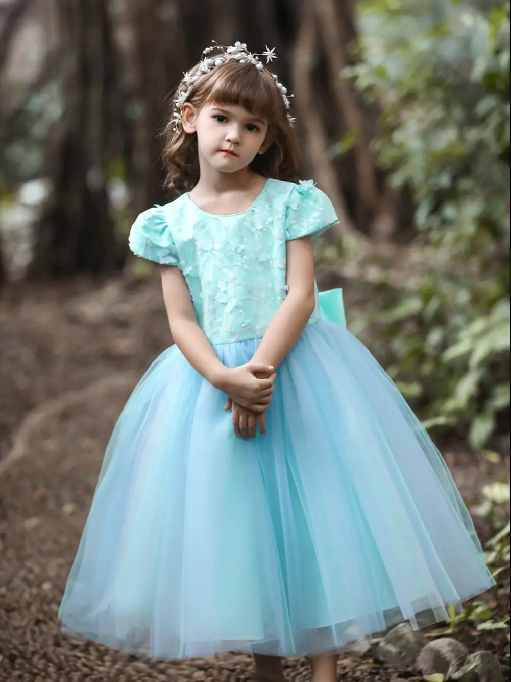 Flower Girl Princess Dress Kid Pageant Formal Wedding Bridesmaid Gown Tutu Dress 