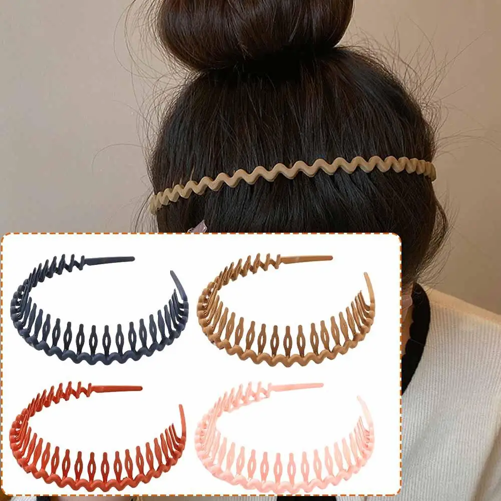 Plastic Teeth Headbands Wavy Headwear with combs Non-slip Thin Hair bands for Women Girls Hair DIY Styling Accessories A4H3 plastic teeth headbands wavy headwear with combs non slip thin hair bands for women girls hair diy styling accessories