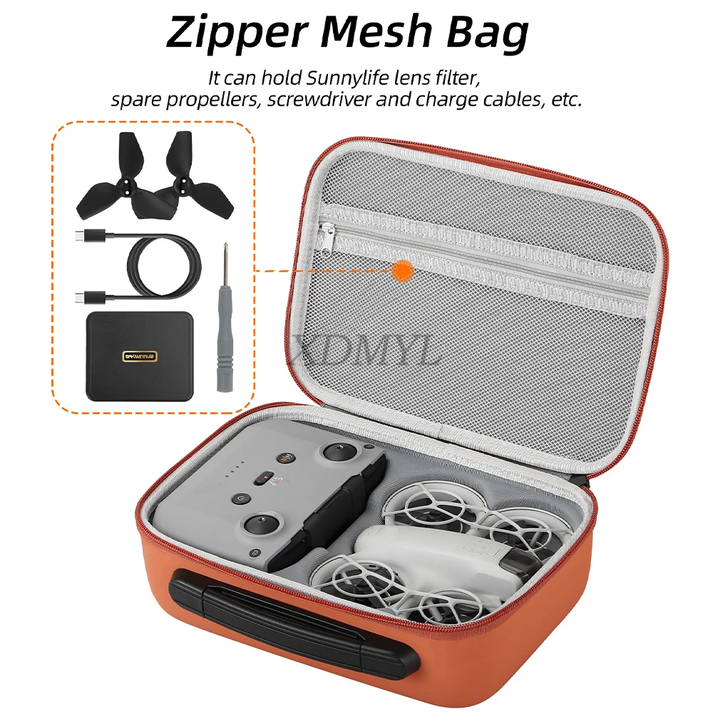 Leather+EVA Protector Storage Bag For DJI NEO Waterproof Box Hard Shell Carrying Case For DJI NEO RC N3 Handheld Drone Accessory drone accessories,drone storage bag,dji case,drone case