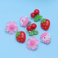 4 Pair Children Ear Clamps Girls Ear Hooks Cartoon Clip On Earrings Kids Ear Studs Toddler Princess Accessories Bright Acrylic 1