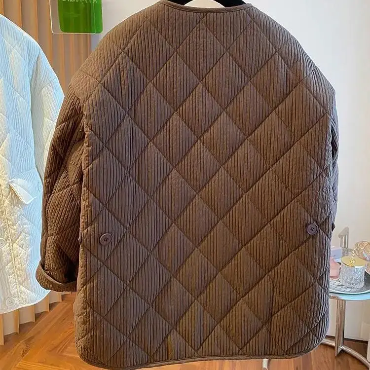 Women`S Jackets Warm Cotton Coats Cardigans Y2k Retro Overcoats Korean Clothes Outerwear Winter Coat Tops