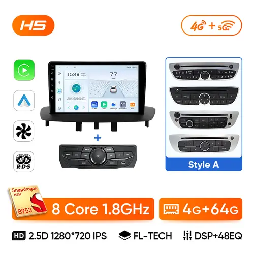 Ainavi Car Radio Multimedia Play For Renault Megane 3 Fluence Samsung SM3 2008-2014 Android13 Wireless Carplay Stereo DSP 48EQ - Image 14