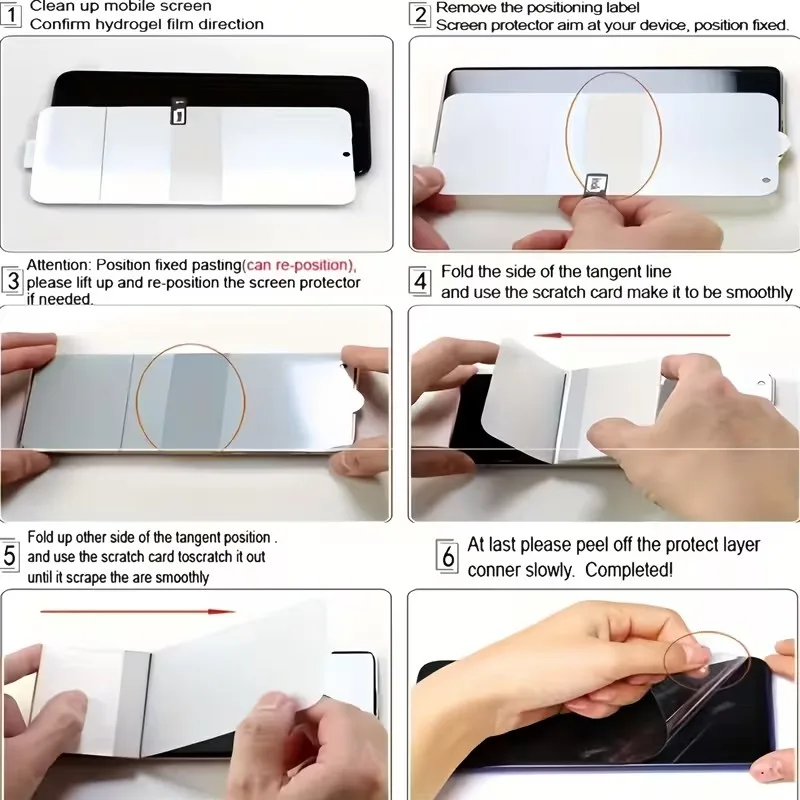 Protective Hydrogel Screen Protector Film, 5-Pack