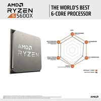 NEW AMD Ryzen 5 5600X R5 5600X 3.7 GHz Six-Core twelve-Thread 65W CPU Processor L3=32M  100-000000065 Socket AM4 no fan 1