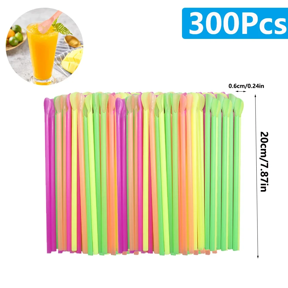 300Pcs Spoon Straws