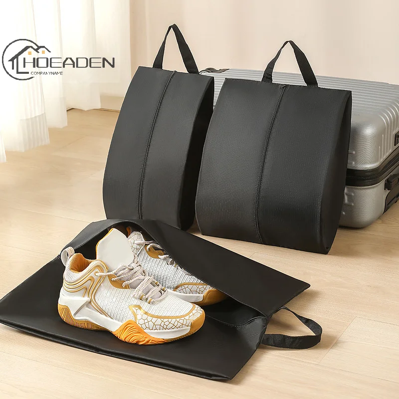

Shoe Bags For Travel, Portable Nylon Shoe Bag With Zipper Waterproof Shoe Storage Organizer For Travel Outdoor, Black