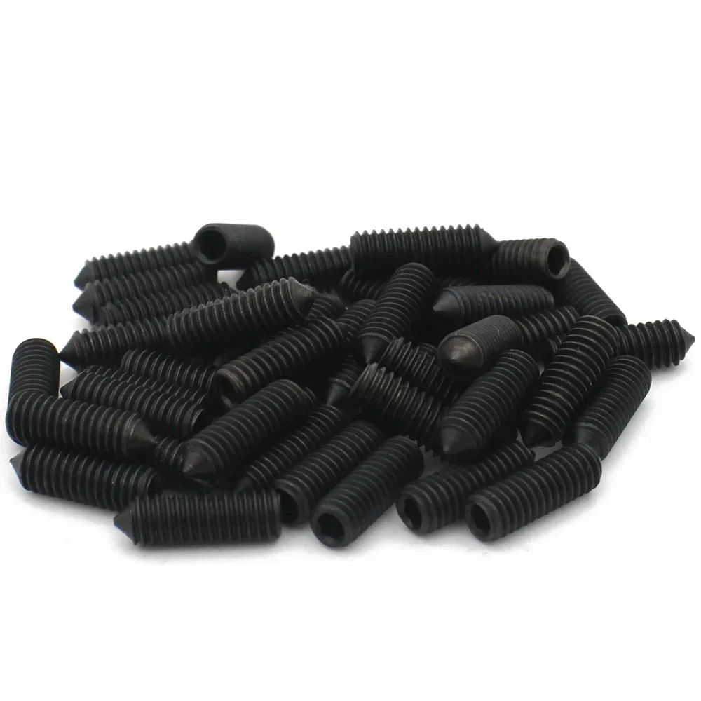 Socket cap head screw 10pcs grade 12.9 black carbon steel M2.5 M3 M4 M5 M6 M8 M10 hex hexagon socket cone point grub set screw tapered end bolt DIN914
