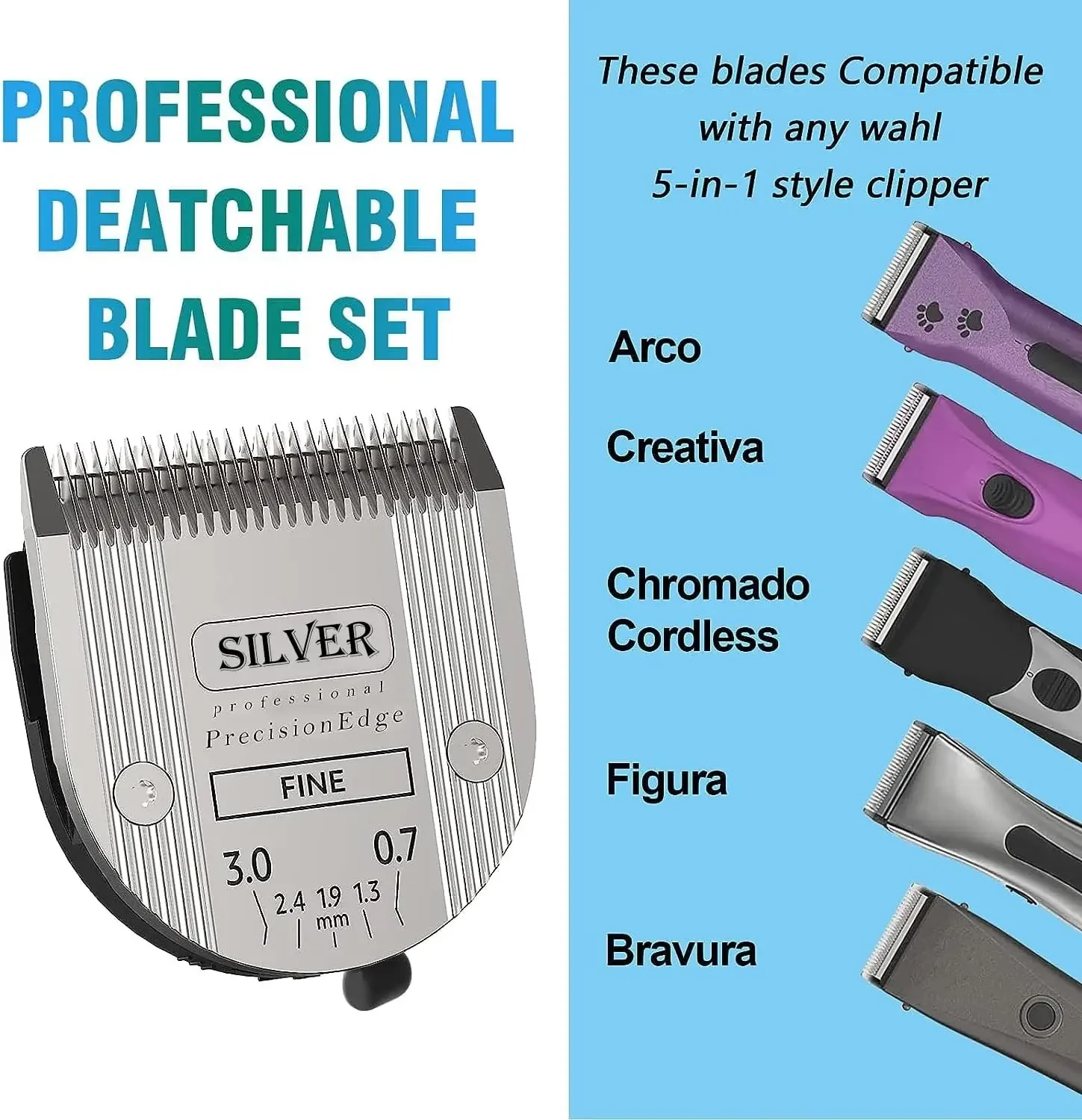 5 in 1 Detachable Replacement Blades Professional For Wahl Animal