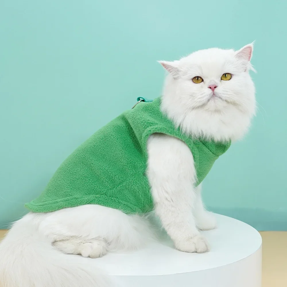 Dog Cats Clothing Supplies Cats Clothes Pet Polar Fashion Accessories Solid Fleece Towable Cats for Color Pets Vest Home Stuff