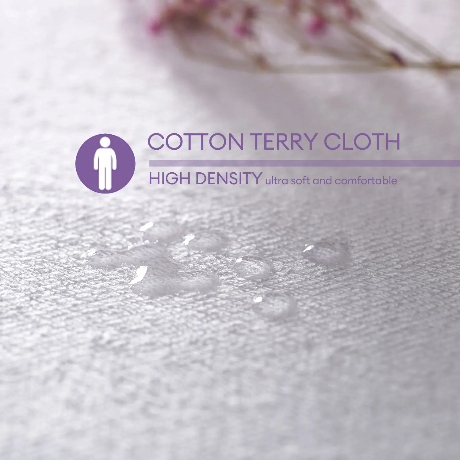 1pc Waterproof Pillow Cover Cotton Terry Fabric Zipper Pillow Protector Bedbug Proof & Hypoallergenic 50x70cm 2