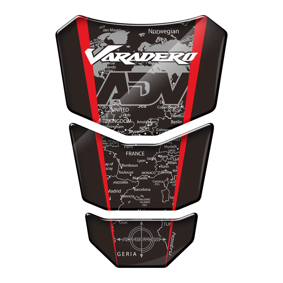 3D Tankaufkleber Für Honda CBR - Harzbeschichtet In Rot/Schwarz