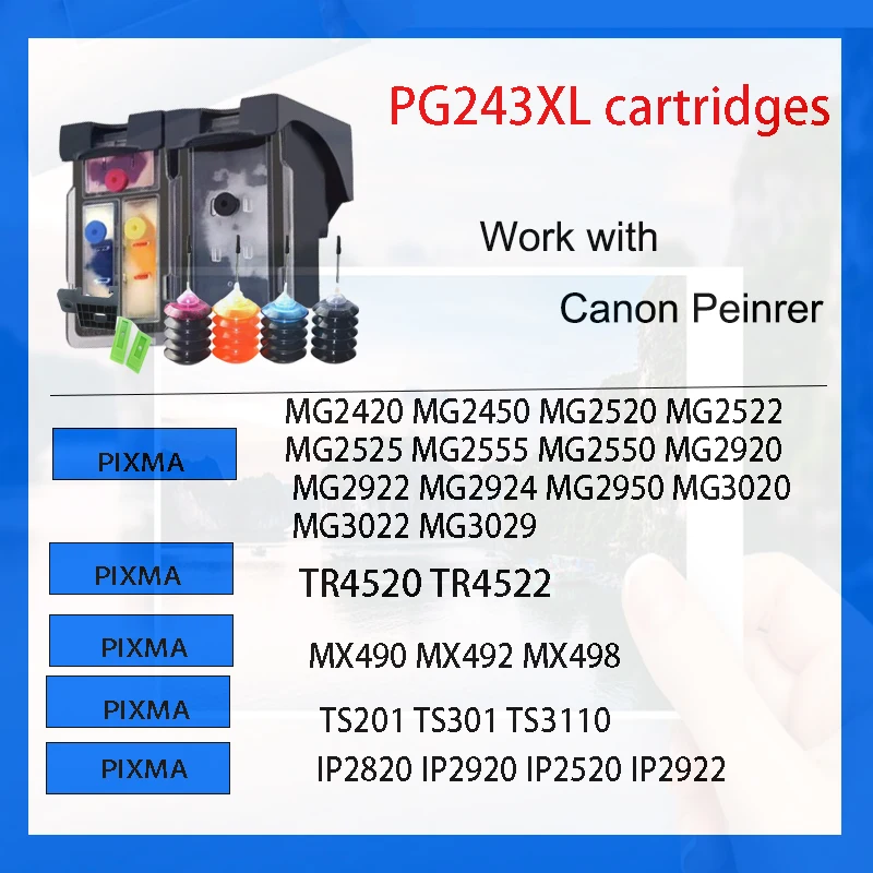 Pg 545 Canon Cartuccia Inchiostro Nero PG-245XL Compatibile Per Stampanti Canon PIXMA TS3120, MG2920, MX492, TR4520 E Altri Cartuccia Compatibile Canon - Foto 5