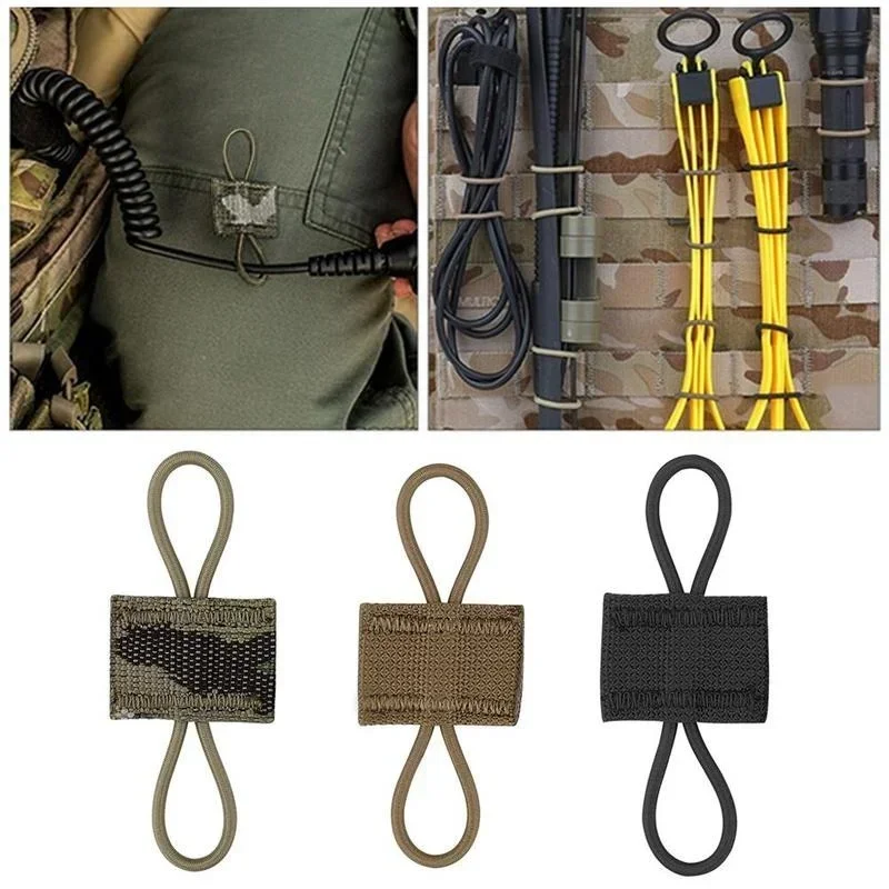 5pcs Tactical Backpack Binding Buckles Elastic Tactical Binding Buckle Carabiner Clip Bags Clasp Cord Fix Gear Elastic Strap