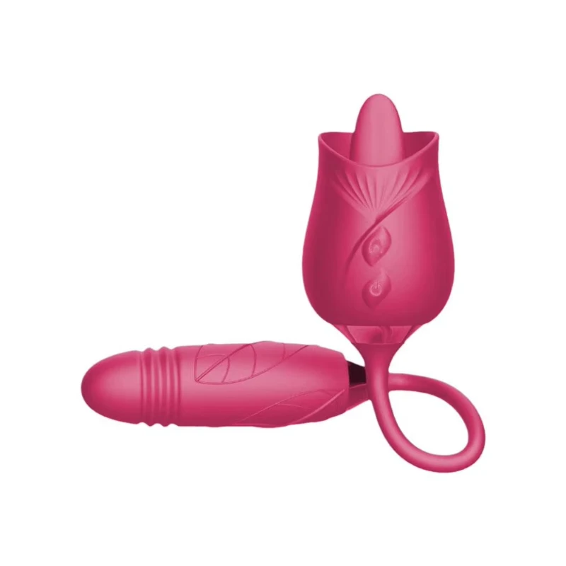 Licking Vibrator for Women Clitoral Nipple Stimulator Massager Thrusting Dildo 2 in 1 Sex Toy for Women Adult Sex Products