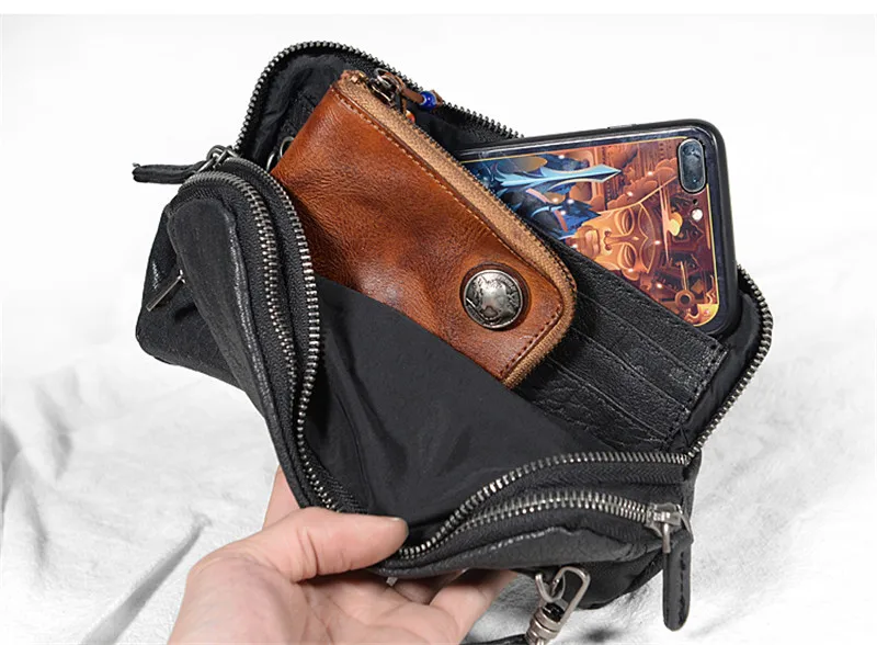 Simple vintage genuine leather men's clutch business casual multi-function natural real cowhide long multi-card phone wallet