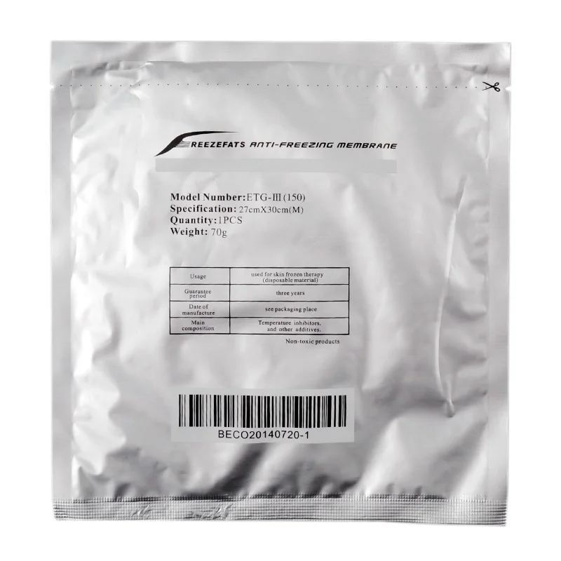 Anti freeze Membrane Multi specification Cryo Pad for Cryolipolysis makeup remover wipes