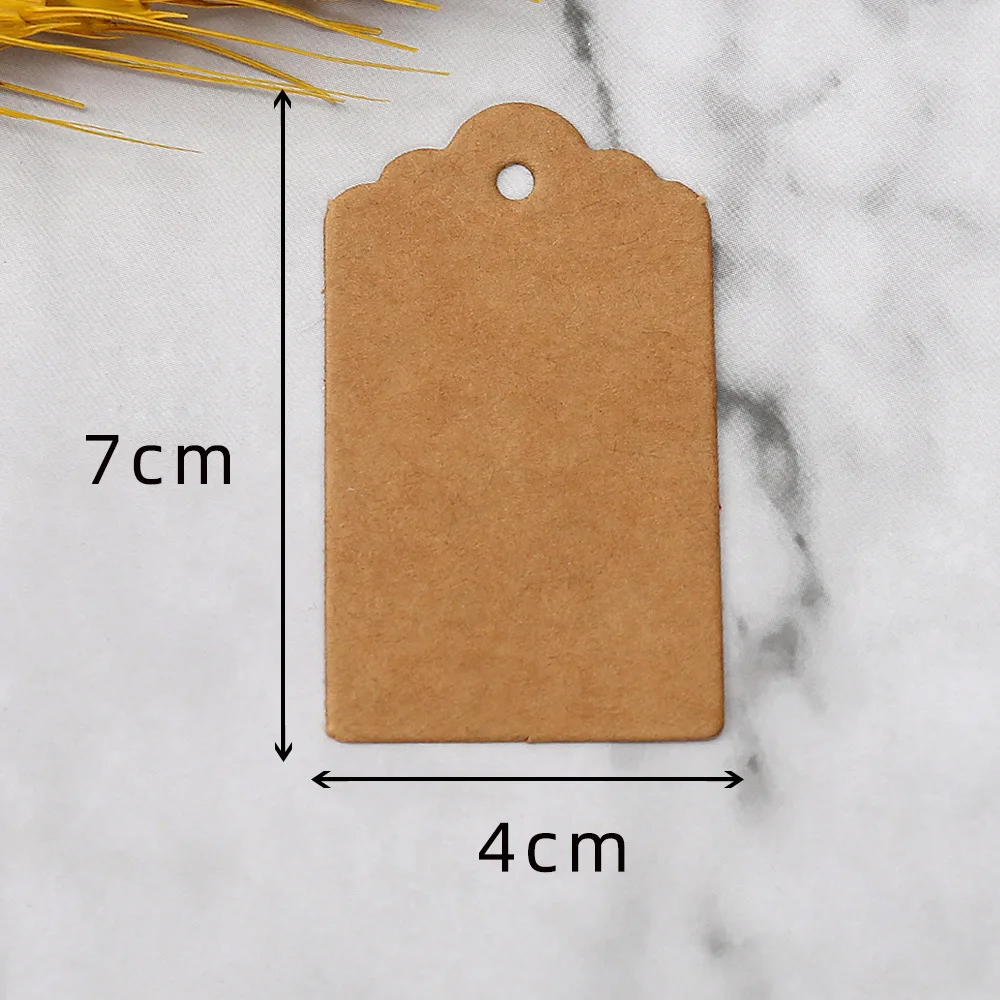 100pcs Kraft Paper Gift Tags with String, 7x4cm Blank Gift Bags Tags, Price  Tags,Hang Tags for Presents Birthday Baby Favor Shower Wedding(Black)