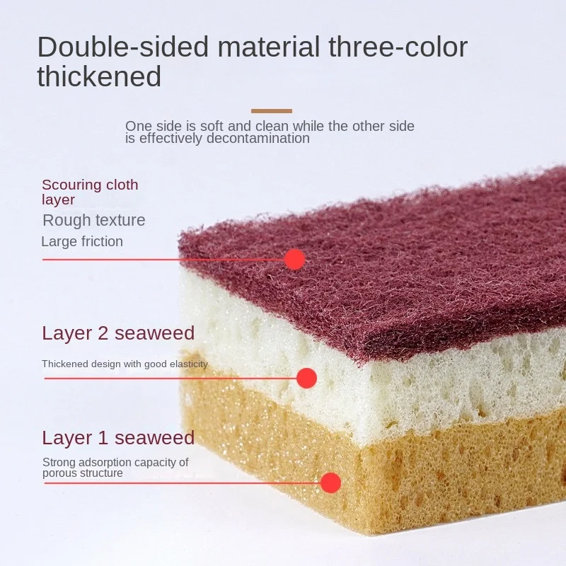 

High-density Thickened Porous Sponge To Wash Dishes Sponge Scouring Pad Kitchen Household Cleaning Wipe