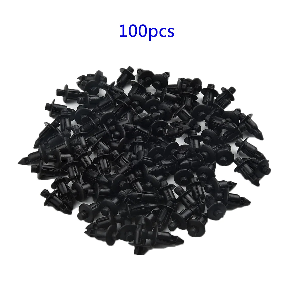 

100Pcs Car 6mm Fender Panel Plastic Rivet Fasteners Push Pin Clips Bumper Fender Black Rivet Fits For Suzuki GSXR Panel Retaine