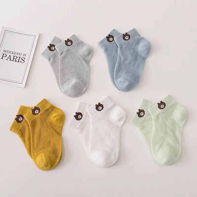 

5 пар, детские летние тонкие дышащие хлопковые носки