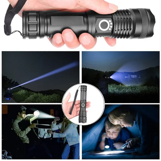 4 Core Rechargeable High Power XHP100 Led Flashlight For Camping, Outdoor, & Emergency Use 2