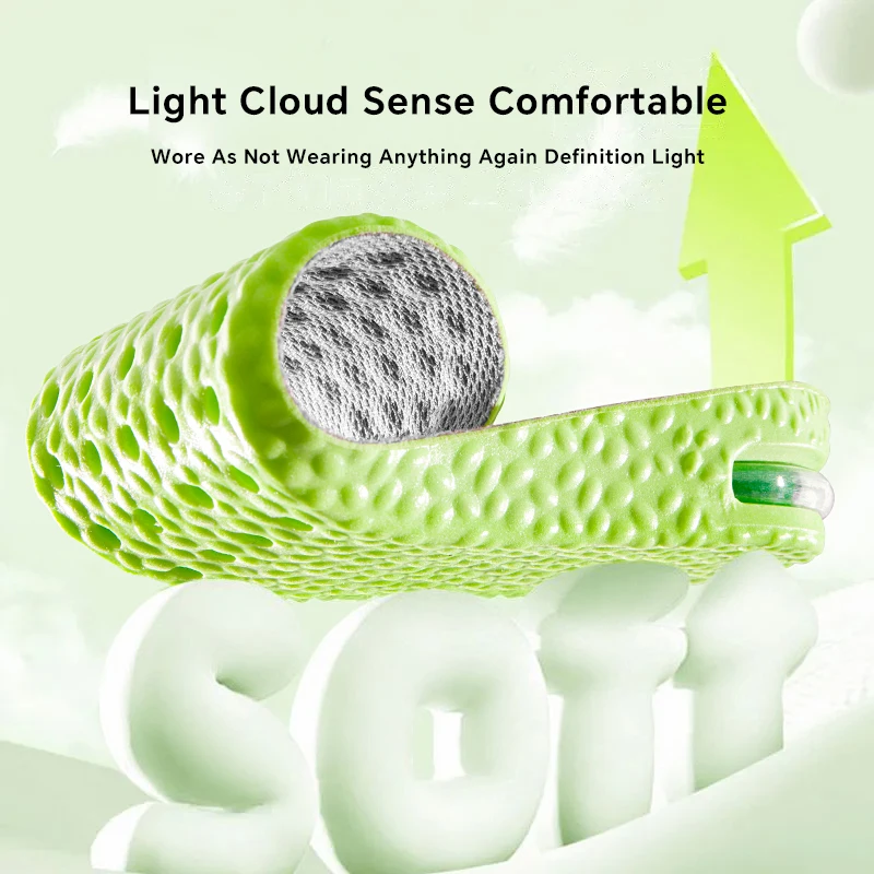 1Pair Height Increase Insole for Feet Comfort Plantar Fasciitis Shoes Insoles Men Women Sports Air Shock Absorbing Shoe Pads height increase insoles