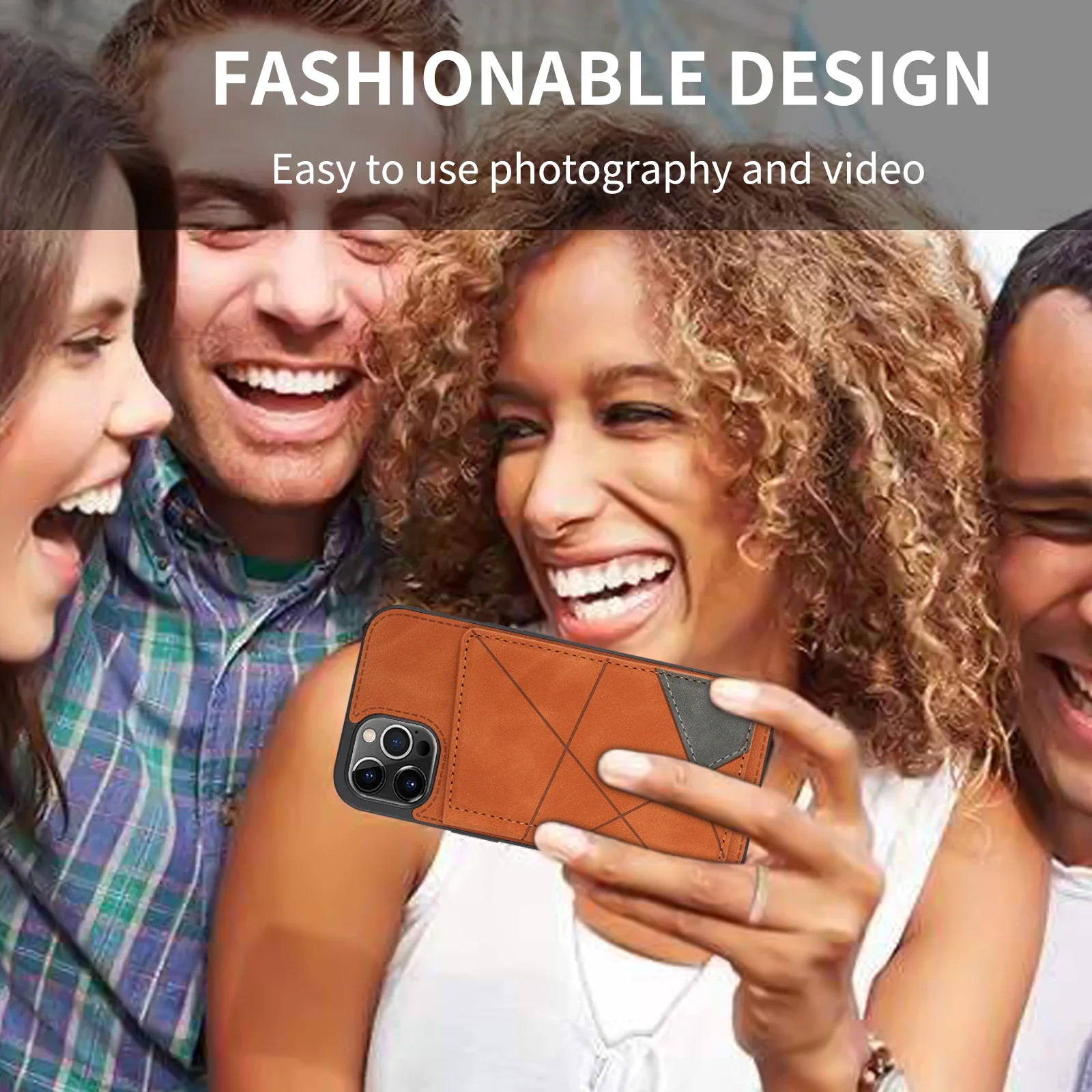 Luxury Leather Wallet Phone Case with Credit Card Holder & Stand Feature