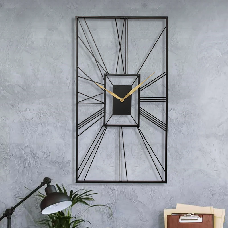

Nordic Mute Wall Clock Living Room Light Luxury Creative Wall Fashion Clock Restaurant Wrought Iron Decorative Watch Wall Decor