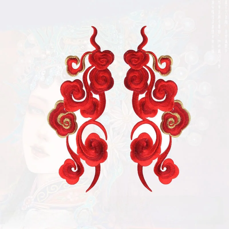 Dance Costume Embroidered Patch Performance Hanfu National Sle Clothing Repair Patch Iron on Patch Floral Plant Pattern