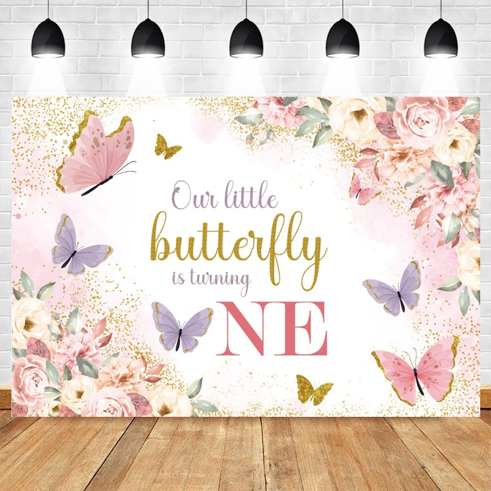 Photo Backdrop Flower Butterfly Backdrop Girls 1st Birthday Party Castle Baby Shower Rainbow Ballet Dancer Photography Background Decor